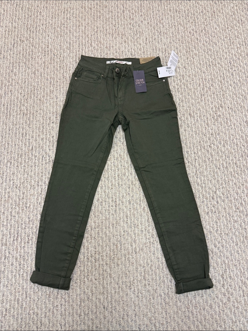 Skinny ankle Jeans in Olive Green